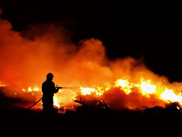 Fire fighter fighting fire